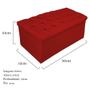 Imagem de Calçadeira Recamier Estofada Baú Mel Capitonê 90 cm Suede Vermelho Quarto - AM Decor