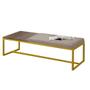 Imagem de Calçadeira Recamier Londres 140cm Industrial Dourado material sintético Bege Tampo Quadrado MDF Rústico - Ahz Móveis