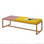 Imagem de Calçadeira Recamier Londres 160cm Industrial Bronze Suede Amarelo Tampo Quadrado MDF Rose - Ahz Móveis