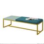 Imagem de Calçadeira Recamier Londres 195cm Industrial Dourado Suede Azul Turquesa Tampo Quadrado MDF Verde - Ahz Móveis