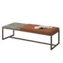 Imagem de Calçadeira Recamier Londres 195cm Industrial Marrom Suede Terracota Tampo Quadrado MDF Marmorizado - Ahazzo Móveis