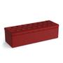 Imagem de Calçadeira Sagitarius Estofada 195 para Cama Box King A-020 Couro Artificial Vermelho Aradecor