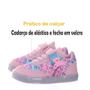 Imagem de Calçado Com Luz Led Infantil Tenis de Menina Sereia Rosa Glitter