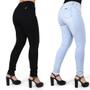 Imagem de Calças Jeans Feminina Skinny Levanta Bumbum Elastano Cintura Alta                                                                 