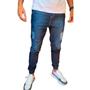 Imagem de Calças Jogger Jeans Camuflada Masculina Com Punho Elástico