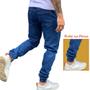 Imagem de Calças Jogger Jeans Camuflada Masculina Com Punho Elástico