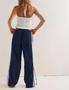 Imagem de Calças largas Hongsui Drawstring High Rise Side Stripe
