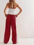 Imagem de Calças largas Hongsui Drawstring High Rise Side Stripe