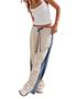 Imagem de Calças largas Hongsui Drawstring High Rise Side Stripe