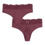 Imagem de Calcinha Feminina Fio Duplo Lingerie Microfibra Cós Rendado