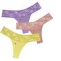 Imagem de Calcinha Feminina Kit De 3 Em Algodao Varias Cores Dia A Dia