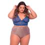 Imagem de Calcinha Grande Tanga Senhora Plus Size Cinta Cós Alto Rendado