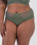 Imagem de Calcinha Plus Size cós alto, em microfibra, com renda nas laterais