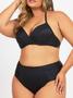 Imagem de Calcinha Sunkini Plus Size, Drapee Liso, Preto