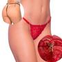 Imagem de Calcinha Tanga Fio Dental Renda Pingente Coelhinho Playboy
