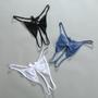 Imagem de Calcinhas Femininas Sensuais De Renda Transparente Com Abertura Na Virilha E Laço, Modelo Fio