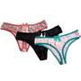 Imagem de Calcinhas Tanga Fio Em Kit C/ 3 Unidades Cores Variadas 475