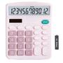 Imagem de Calculadora YOUHO, calculadora eletrônica de função padrão de energia dupla de 12 bits com grande calculadora de escritório de exibição LCD preta (uma bateria) (KK-837B, 1PACK,Rosa)