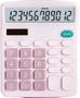 Imagem de Calculadora YOUHO, calculadora eletrônica de função padrão de energia dupla de 12 bits com grande calculadora de escritório de exibição LCD preta (uma bateria) (KK-837B, 1PACK,Rosa)