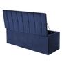 Imagem de Caldadeira Baú Recamier Solteiro 90CM Kiara Suede Azul Marinho - D A DECOR
