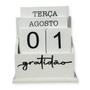 Imagem de Calendário Decorativo em Madeira Mdf Branco 15x13cm - Vencedor