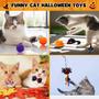 Imagem de Calendário do Advento de Halloween Kederwa 2024 com brinquedos variados para gatos