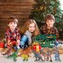 Imagem de Calendário do Advento de Natal Decoração de estatueta de dinossauro realista 2022 Xmas 24 Dias Contagem Regressiva Calendário Presente de Natal Para Meninos e Meninas