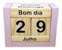 Imagem de Calendário Permanente De Mesa Madeira Home Decor Rosa Bebê