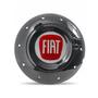 Imagem de Calota Centro Roda Ferro VW Amarok Aro 13 14 15 4 Furos Preta Brilhante Emblema Fiat Vermelho