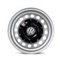 Imagem de Calota Centro Roda Ferro VW Eurovan Amarok Aro 13 14 15 4 Furos Preta Brilhante