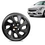 Imagem de Calota Chevrolet GM Onix 2013 14 15 16 Aro 14 Preta Brilhante Emblema Preto