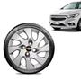 Imagem de Calota Chevrolet GM Prisma 2013 14 15 16 Aro 14 Prata Emblema Preto