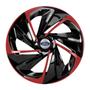 Imagem de Calota esportiva aro 14 nitro black red + emblema resinado ford