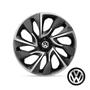 Imagem de Calota Esportiva Aro 15 Volkswagen VW Gol Voyage Parati Up Polo Golf Fox Bora / DS4 grafite e prata emblema resinado