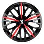 Imagem de Calota esportiva triton sport 14 black red + emblema resinado peugeot