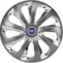 Imagem de Calota esportiva velox 14 graphite chrome + emblema resinado fiat azul