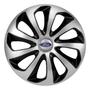 Imagem de Calota esportiva velox 14 silver black + emblema resinado ford