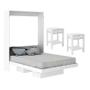 Imagem de Cama Articulada Casal CM8016 com Kit 2 Mesas de Cabeceira Branco - Tecnomobili