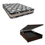 Imagem de Cama Base Box Baú Casal Super Black Sintético Marrom + Colchão Casal Super Black D33  28x138x188