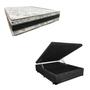 Imagem de Cama Base Box Baú Casal Super Confort Suede Preto + Colchão Casal Super Confort D33  28x138x188