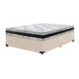 Imagem de Cama Base Box Casal Super Confort Suede Bege + Colchão Casal Super Confort D33 24x138x188