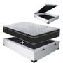 Imagem de Cama Baú Casal Branco + Colchão Espuma D20 138x188x17