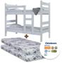 Imagem de Cama Beliche Com 2 Colchões Ortobom Solteiro Madeira Maciça Reforçada Branco Reason Shop JM