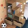 Imagem de Cama Beliche Infantil Bicama Menino Menina 2,32m com Escada, Nichos e Gavetas com Rodas Aveiro Oak
