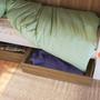Imagem de Cama Beliche Infantil Bicama Menino Menina 2,32m com Escada, Nichos e Gavetas com Rodas Branco com Aveiro Oak