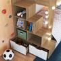 Imagem de Cama Beliche Infantil Bicama Menino Menina 2,32m com Escada, Nichos e Gavetas com Rodas