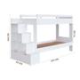 Imagem de Cama Beliche Infantil Solteiro Com 05 Nichos Branco Gunnar Shop Jm