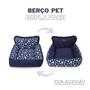Imagem de Cama Berço Dupla Face Cachorro ou Gato 100% Algodão Azul Céu - Casa Com Amor PET Confortável