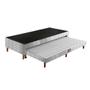 Imagem de Cama Box Base c/Auxiliar com Auxiliar Sommier Rústico Bordado White (88x188x30) - Paropas
