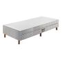 Imagem de Cama Box Base c/Auxiliar Solteiro Universal Tecido Bordado White (88x188x30) - Paropas